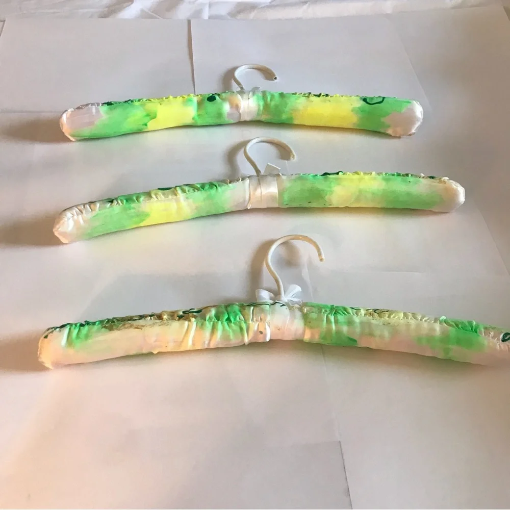 New Four Satin Hangers Designed and Hand Painted by Artist